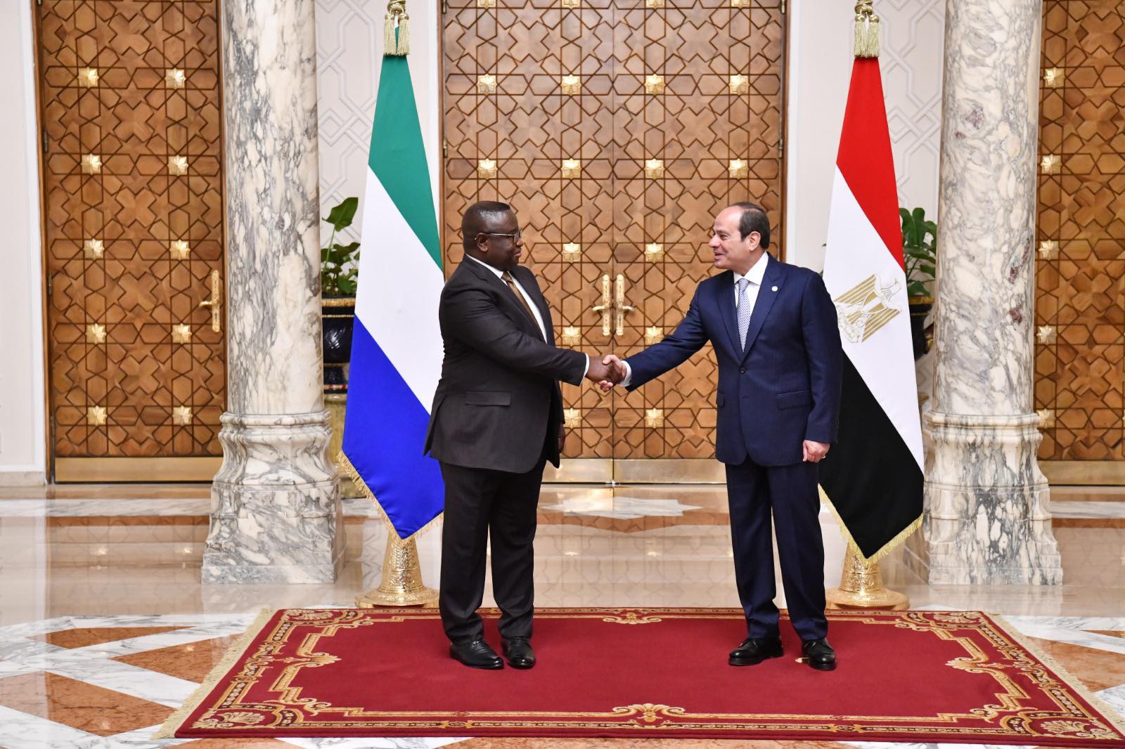 الرئيس السيسي يستقبل نظيره السيراليوني