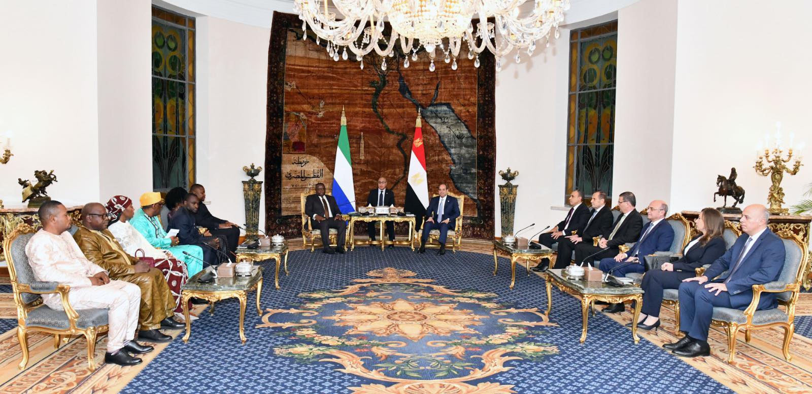 الرئيس السيسي يستقبل نظيره السيراليوني