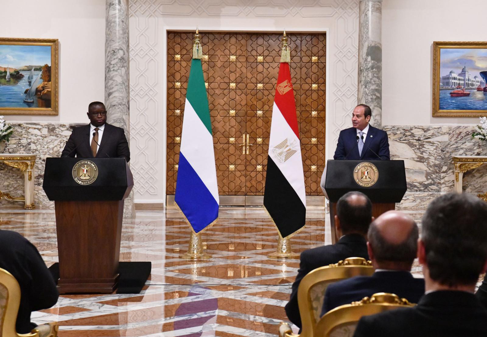 الرئيس السيسي يستقبل نظيره السيراليوني