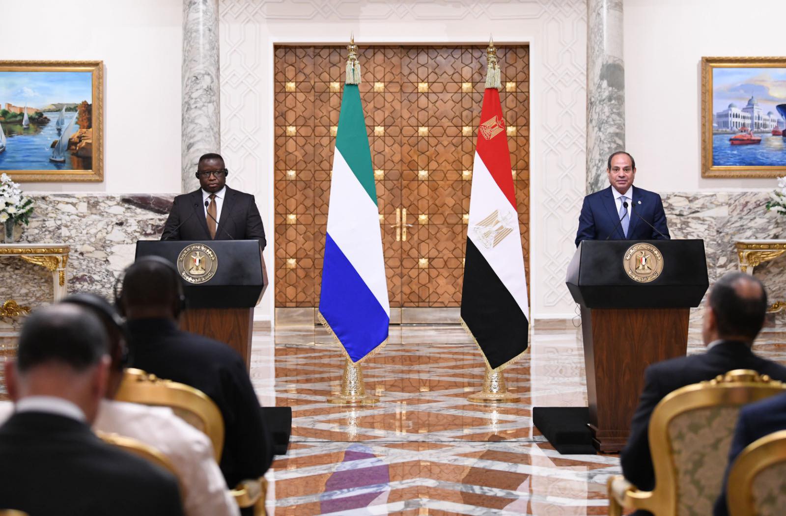 الرئيس السيسي يستقبل نظيره السيراليوني