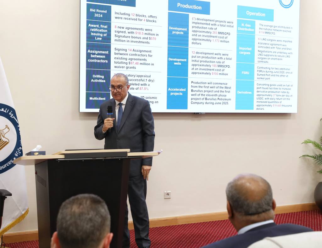 وزير البترول مع رؤساء وممثلي شركات البترول الاجنبية
