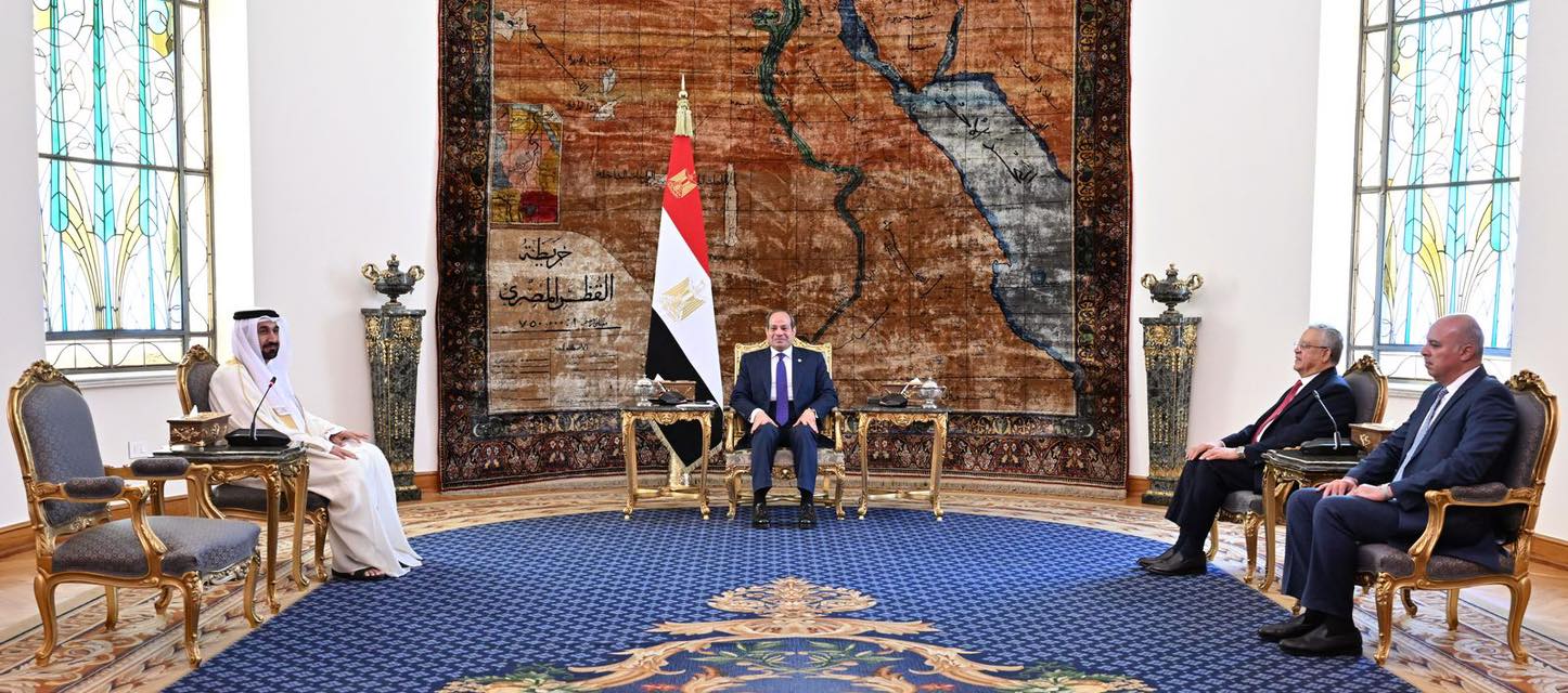 الرئيس السيسي يستقبل رئيس البرلمان العربي ورئيس مجلس النواب