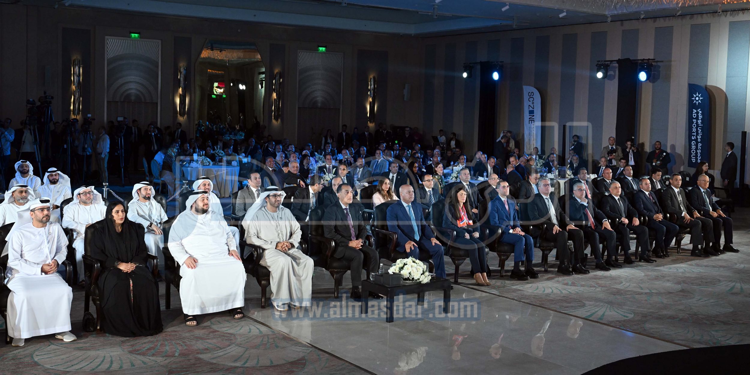 مدبولي أثناء توقيع اتفاقية هيئة قناة السويس وموانئ أبو ظبي