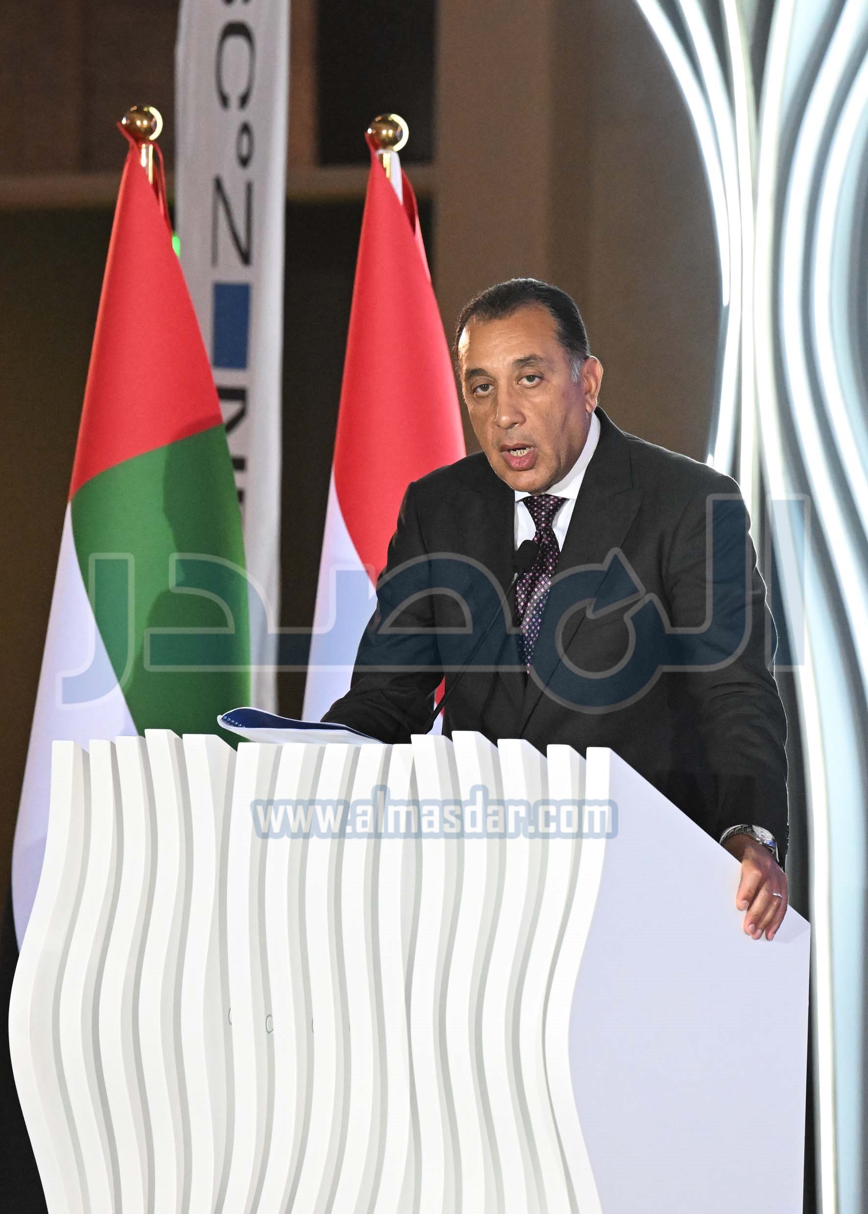مدبولي أثناء توقيع اتفاقية هيئة قناة السويس وموانئ أبو ظبي