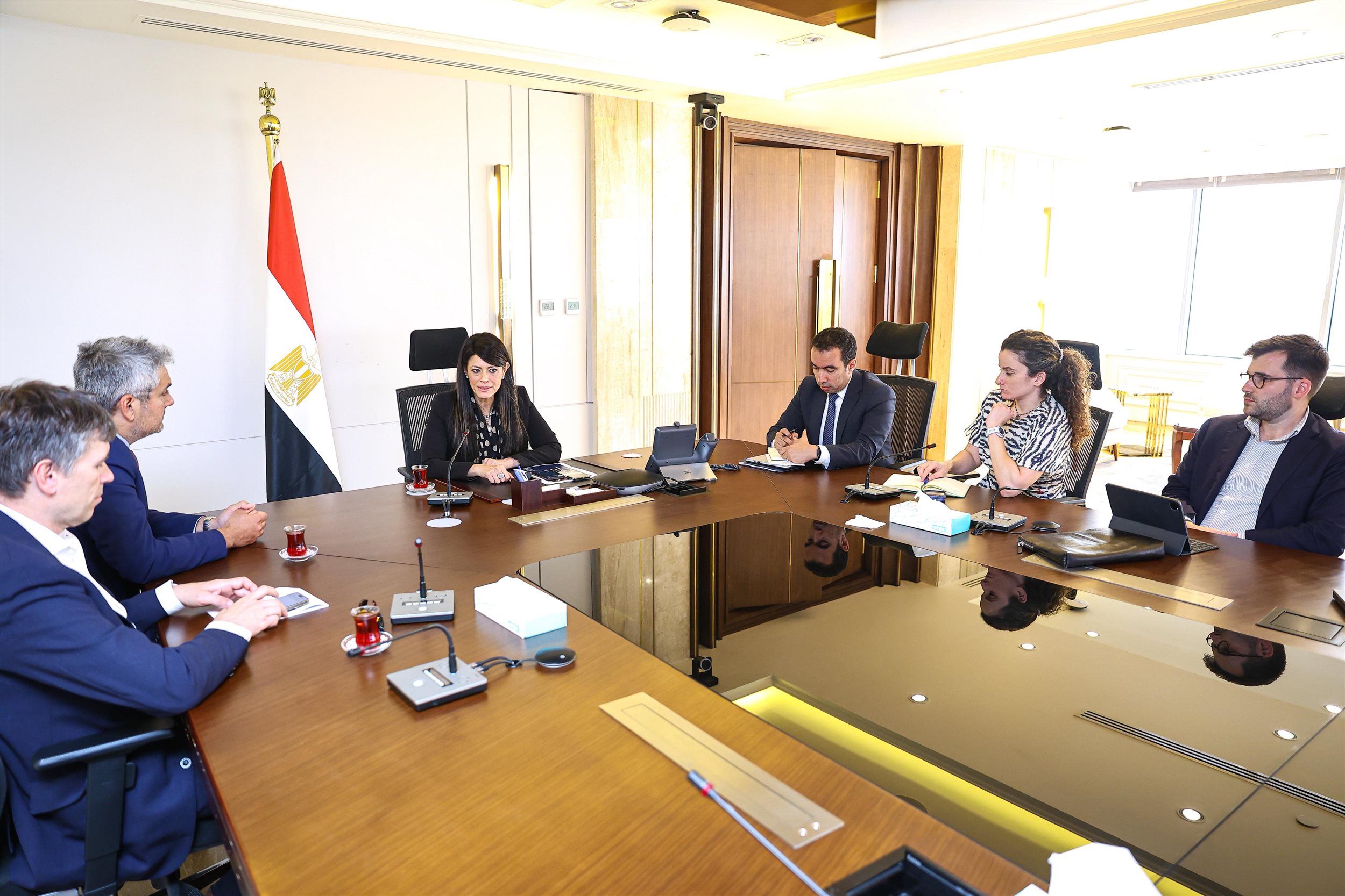 المشاط ة تلتقي وفد مؤسسة جولدمان ساكس الدولية