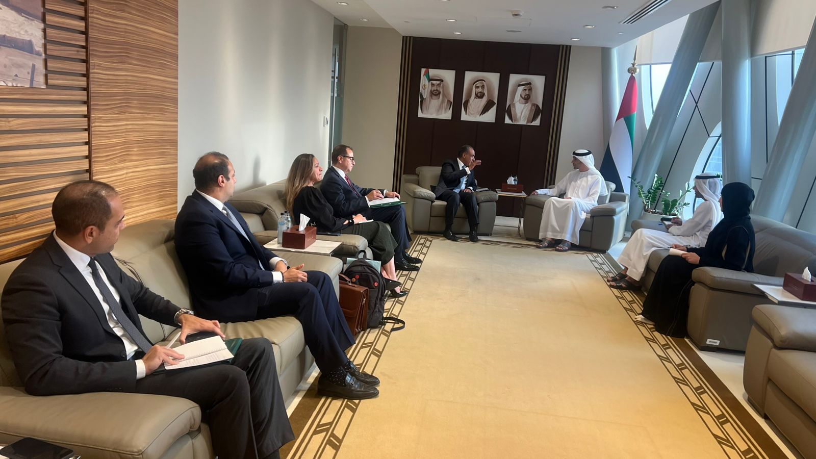وزير الخارجية يلتقي وزير التجارة الخارجية بدولة الإمارات