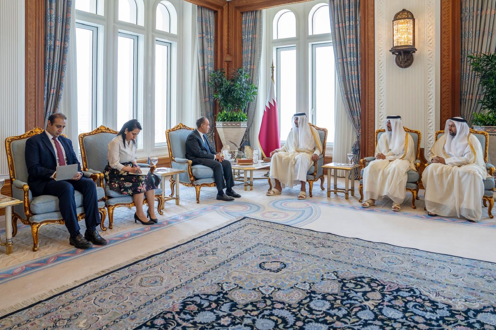 وزير الخارجية والهجرة يلتقي امير دولة قطر