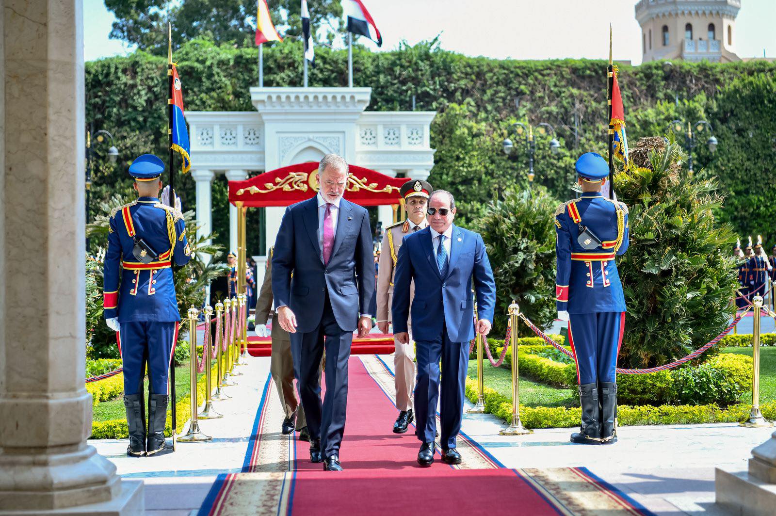 الرئيس السيسي يستقبل ملك إسبانيا