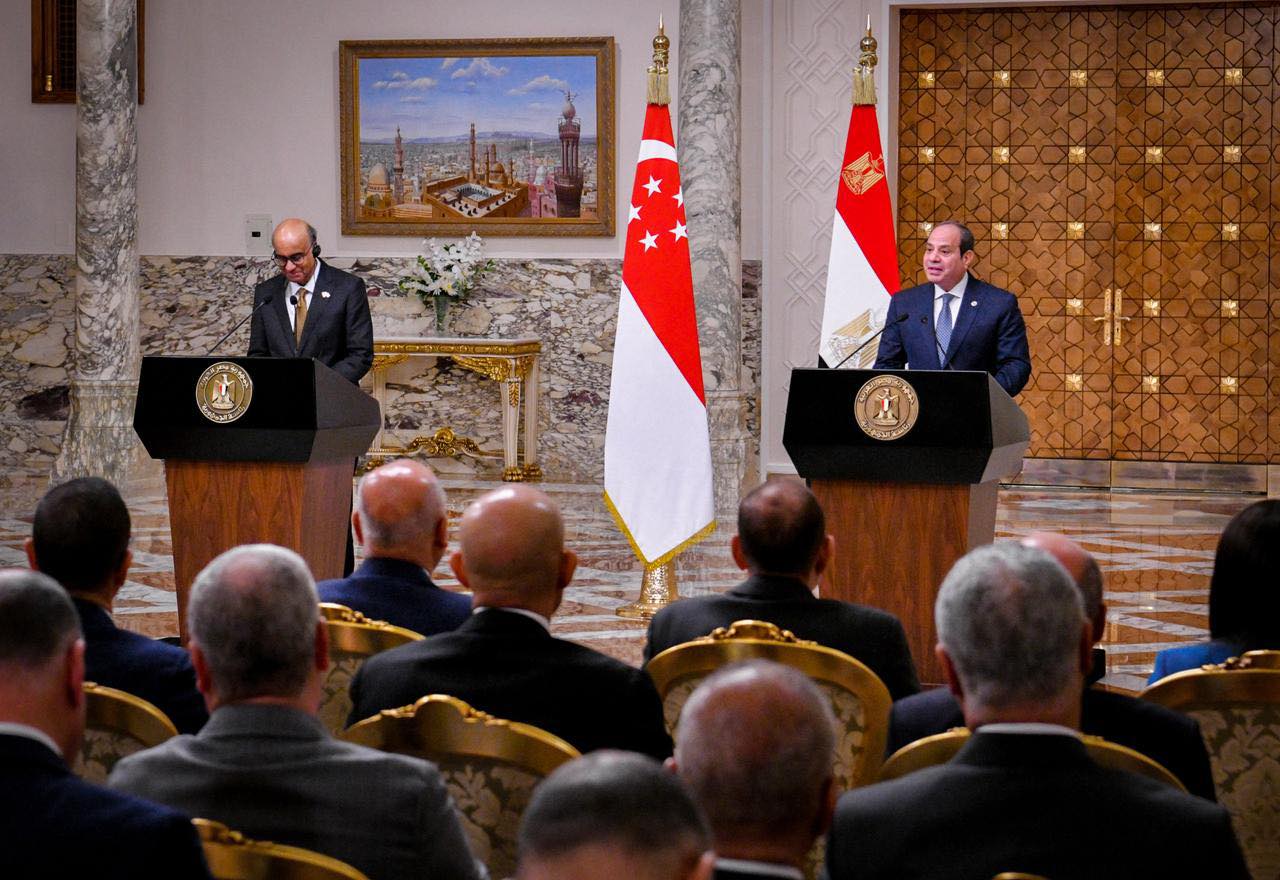 الرئيس السيسي يستقبل رئيس جمهورية سنغافورة