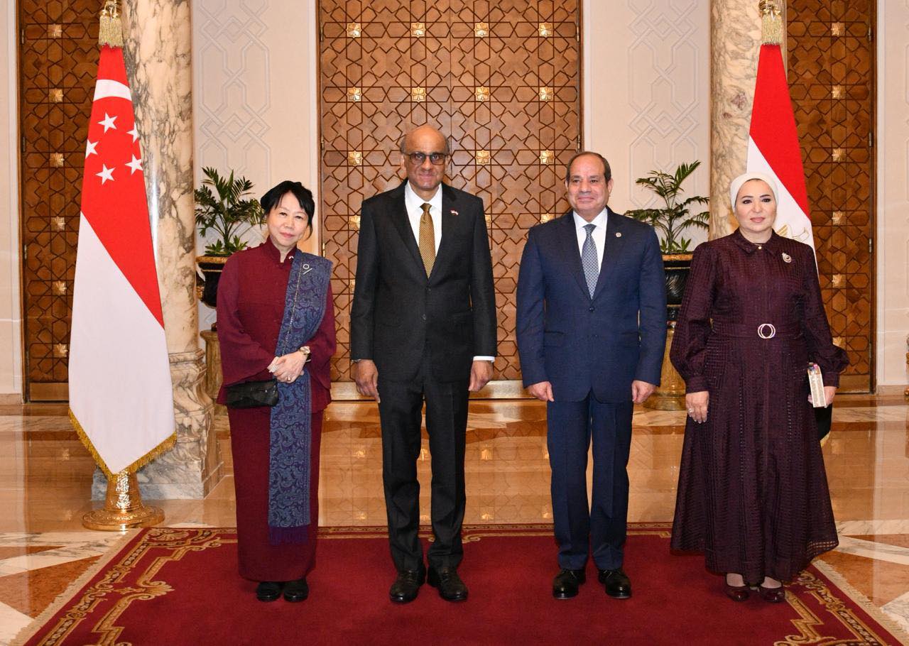 الرئيس السيسي يستقبل رئيس جمهورية سنغافورة