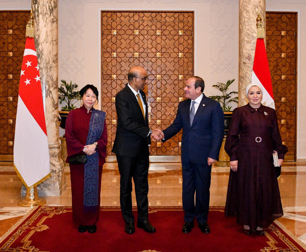 الرئيس السيسي يستقبل رئيس جمهورية سنغافورة