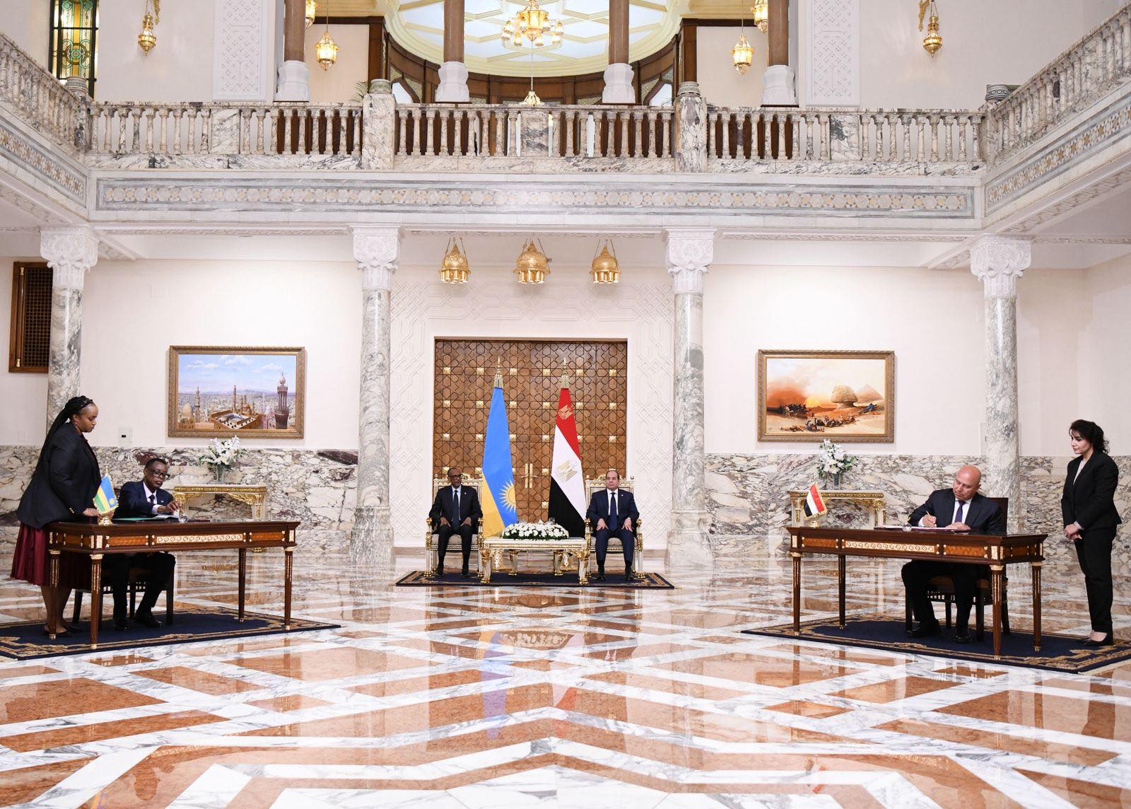 الرئيس السيسي يستقبل نظيره الرواندي