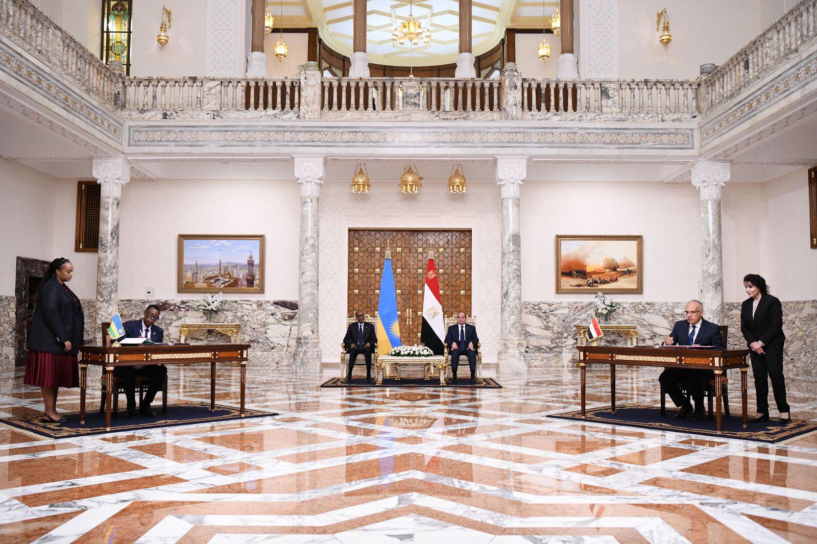 الرئيس السيسي يستقبل نظيره الرواندي
