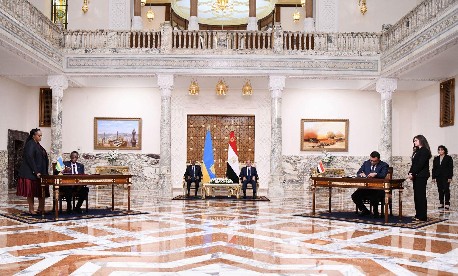 الرئيس السيسي يستقبل نظيره الرواندي
