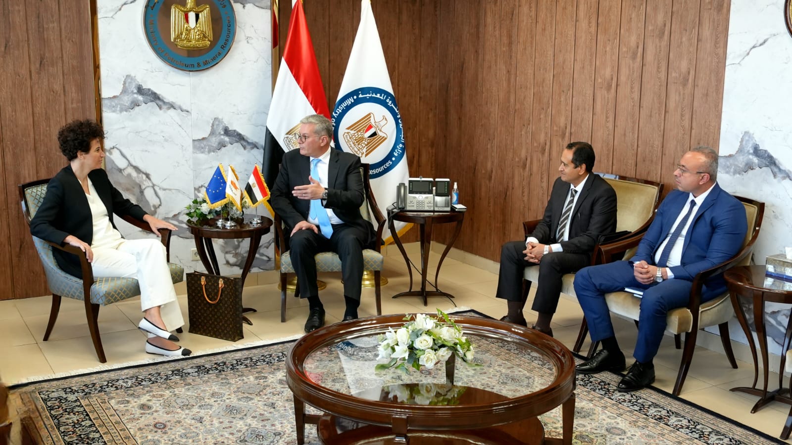 وزير البترول يلتقي مع السفيرة القبرصية