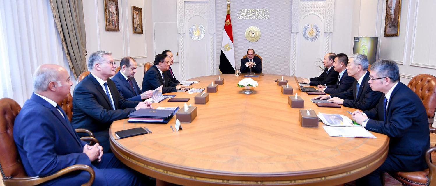 السيسي مع رئيس مجموعة الصين الوطنية للهندسة الكيميائية