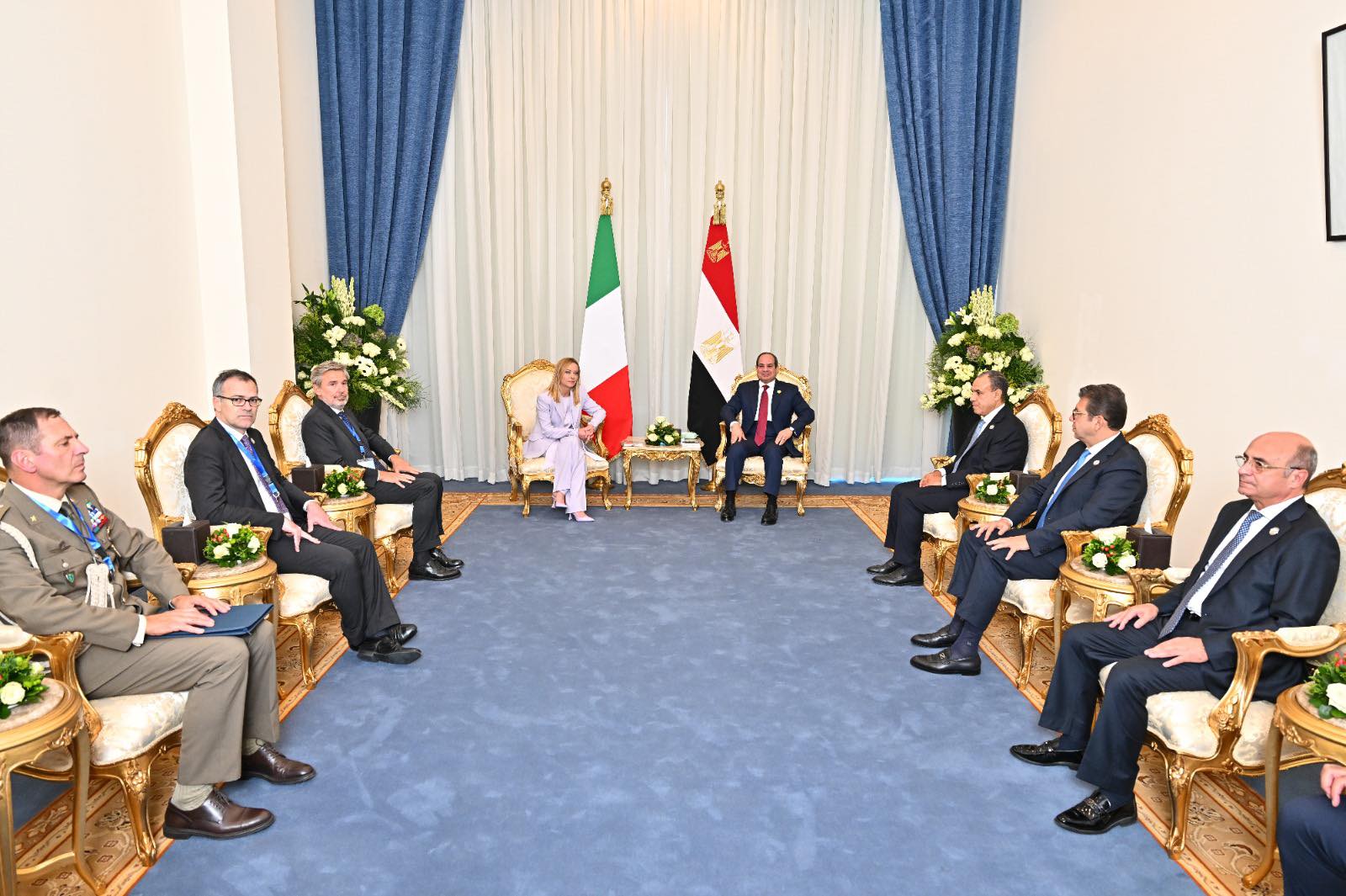 الرئيس السيسي يستقبل رئيسة وزراء الجمهورية الإيطالية