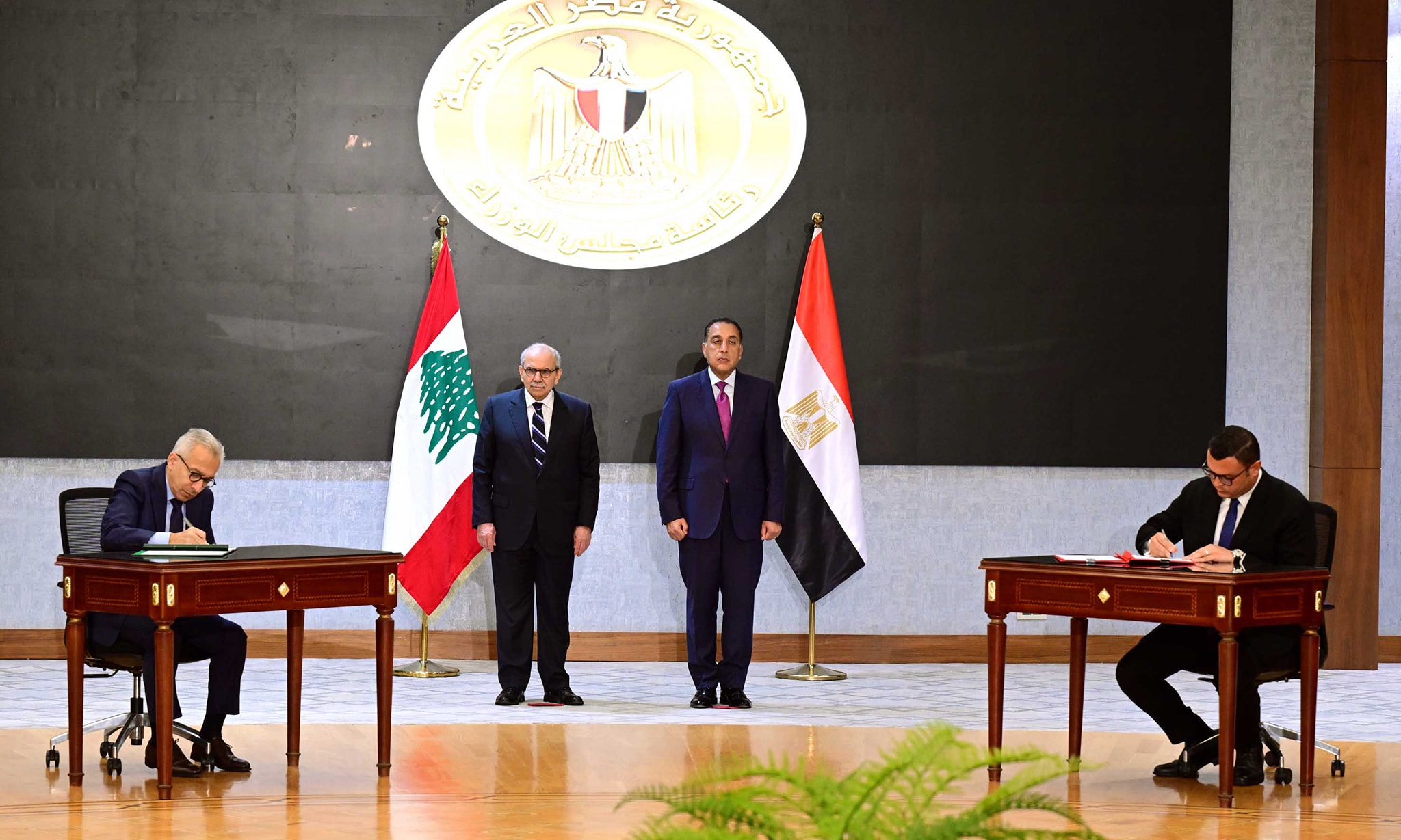 توقيع مذكرات تفاهم بين رئيسا وزراء مصر ولبنان