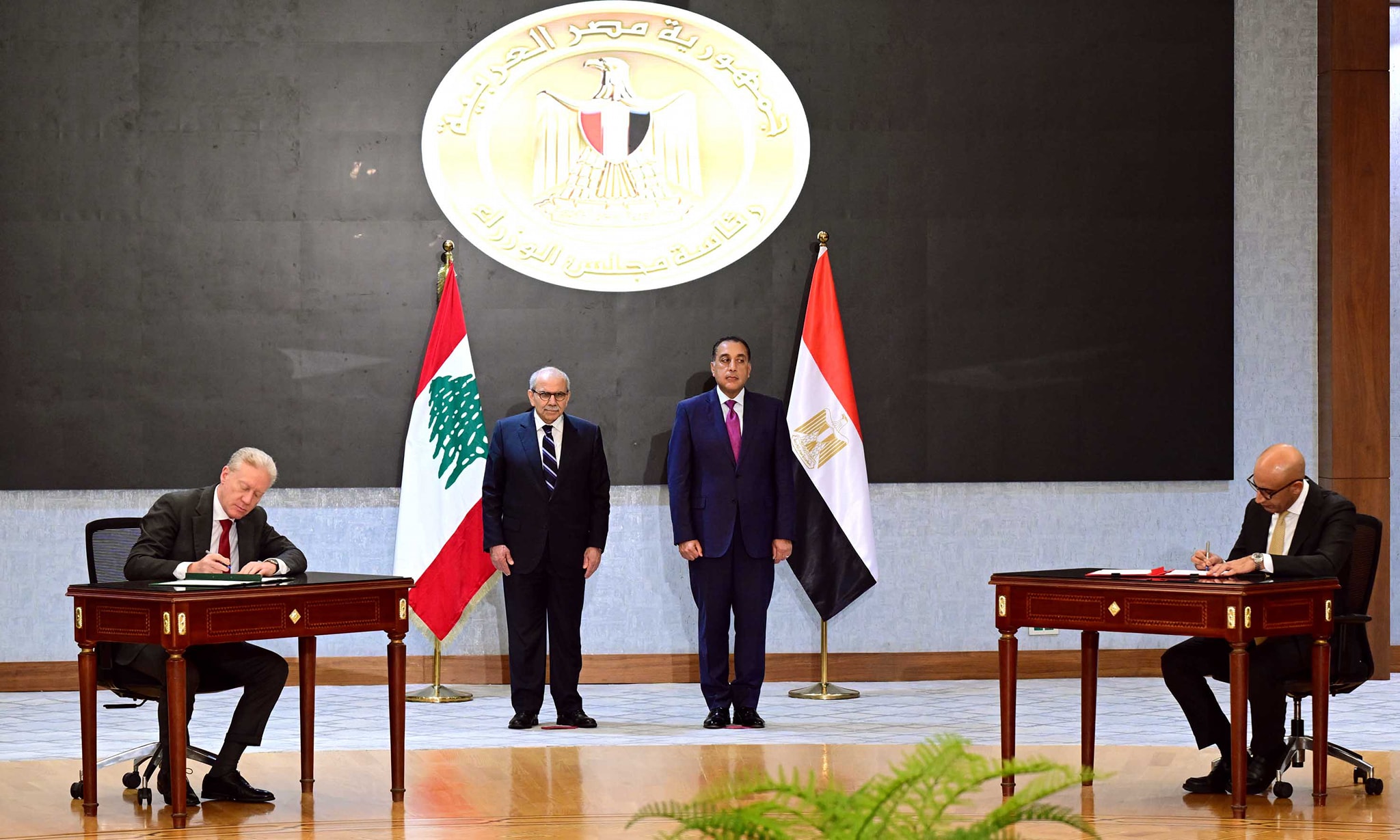 توقيع مذكرات تفاهم بين رئيسا وزراء مصر ولبنان