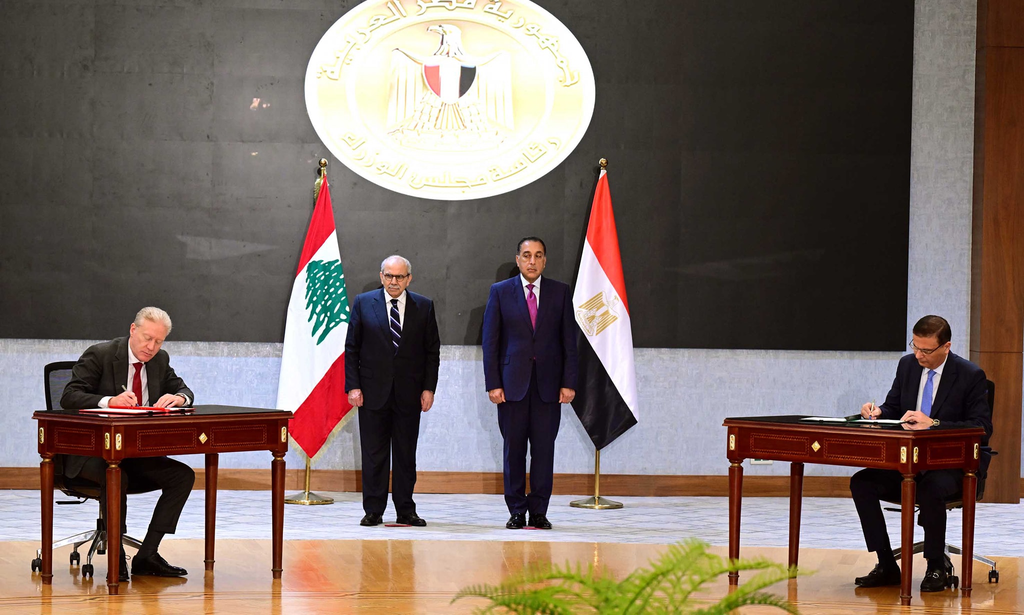 توقيع مذكرات تفاهم بين رئيسا وزراء مصر ولبنان