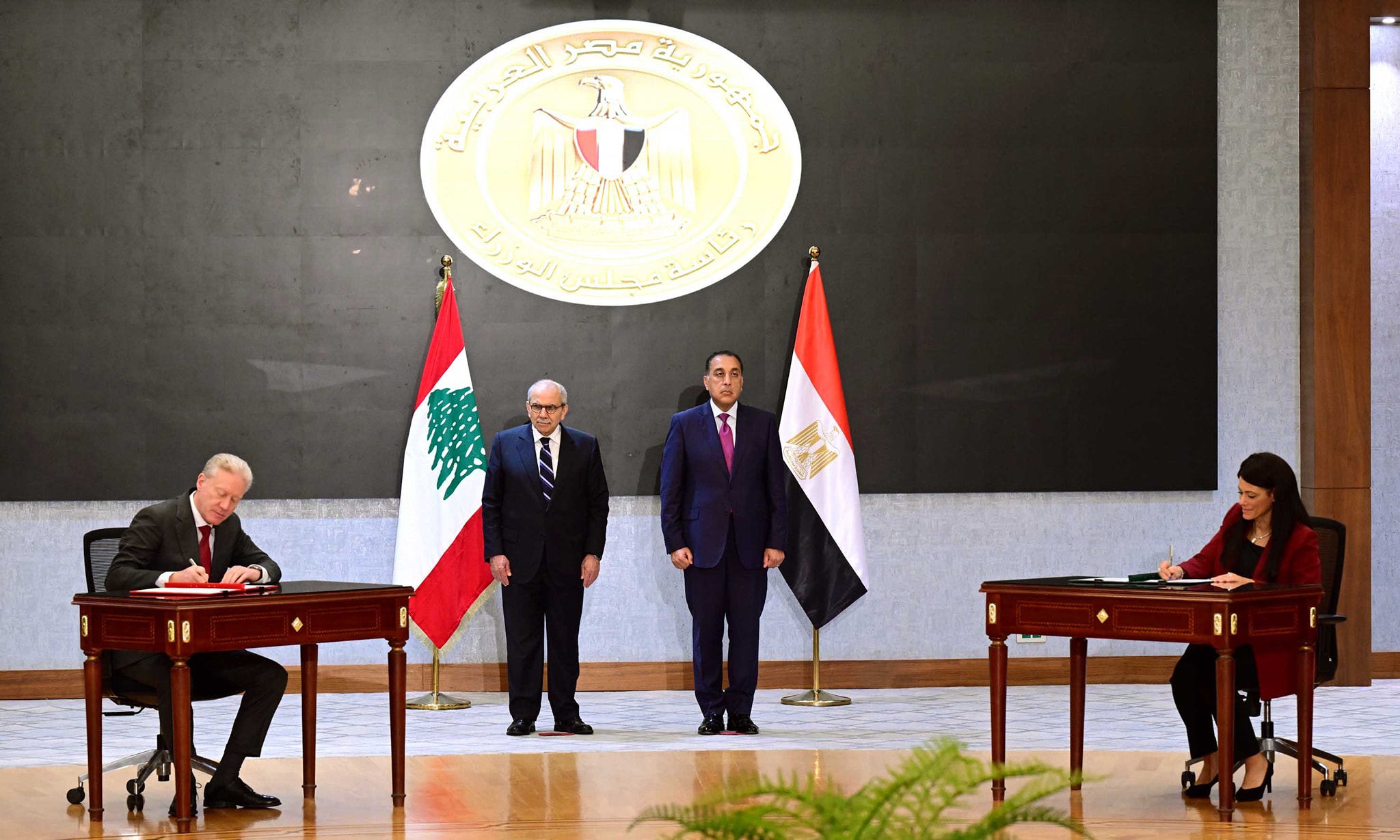 توقيع مذكرات تفاهم بين رئيسا وزراء مصر ولبنان