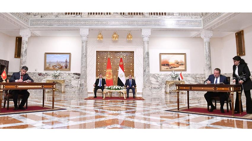 بحث سبل تعزيز التعاون التجارى المشترك بين مصر وقرغيزستان 