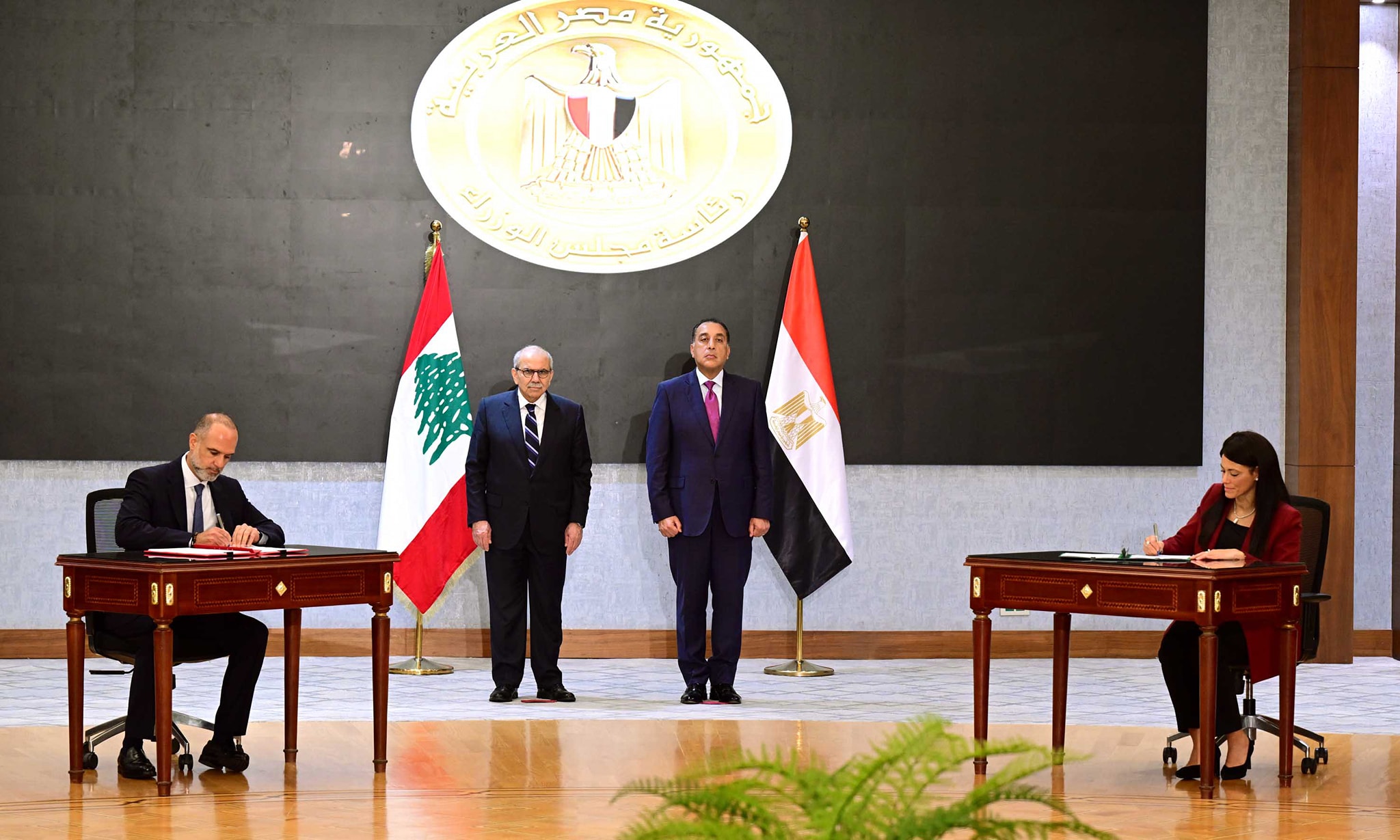 توقيع مذكرات تفاهم بين رئيسا وزراء مصر ولبنان