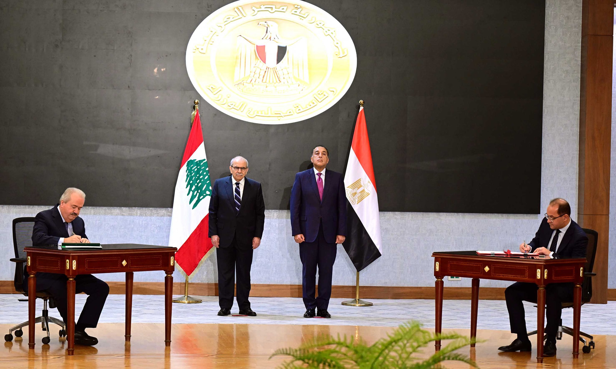 توقيع مذكرات تفاهم بين رئيسا وزراء مصر ولبنان