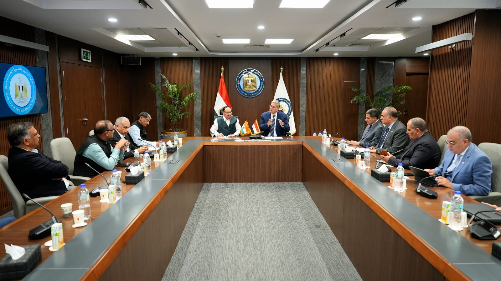 وزير البترول مع وزير الصحة والكيماويات والأسمدة الهندي