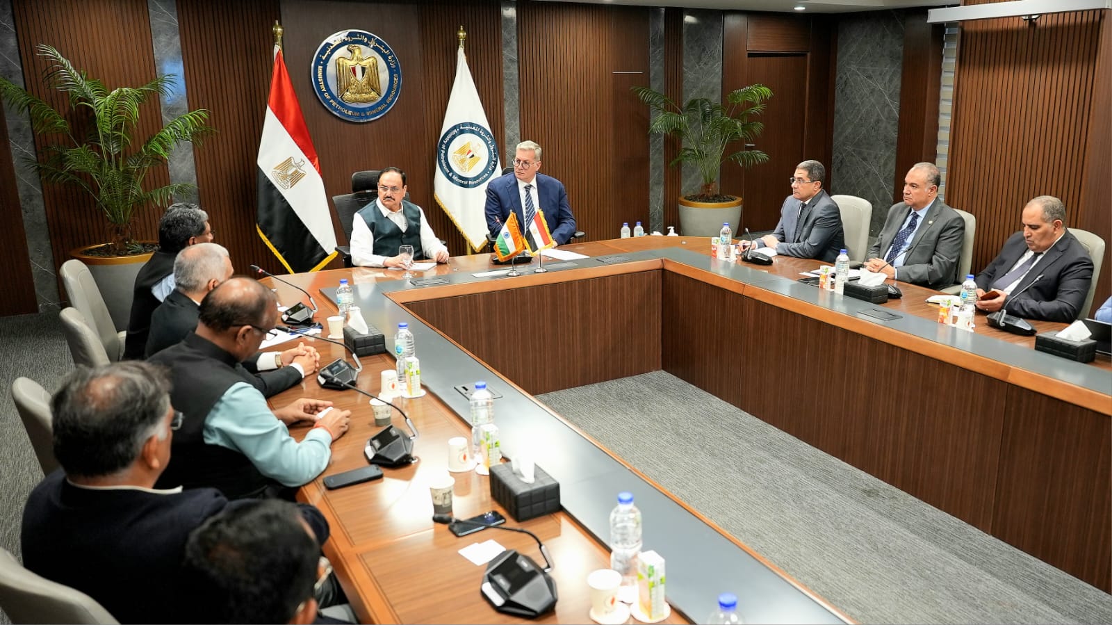 وزير البترول مع وزير الصحة والكيماويات والأسمدة الهندي