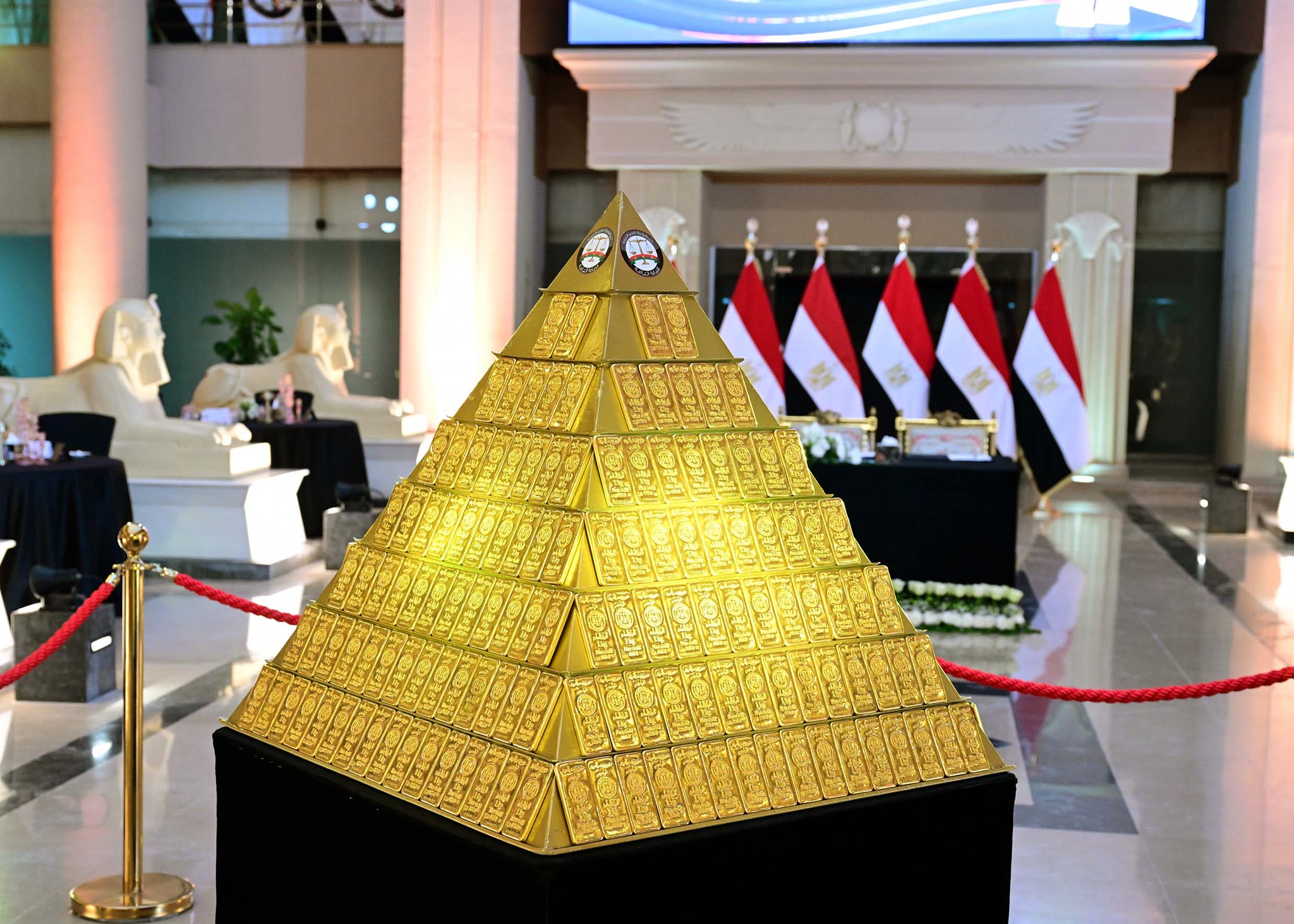 حفل تسليم النيابة العامة مضبوطات ذهبية للبنك المركزي المصري