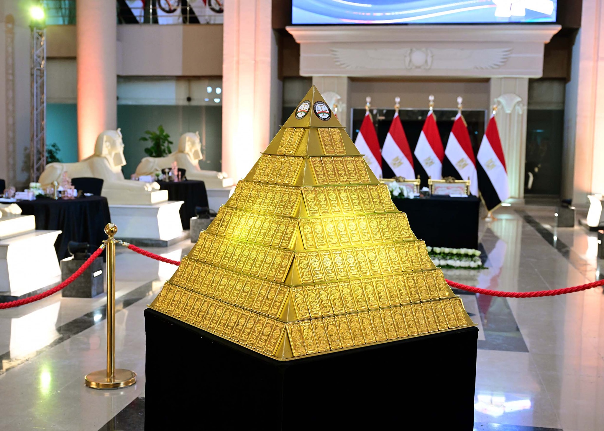 حفل تسليم النيابة العامة مضبوطات ذهبية للبنك المركزي المصري