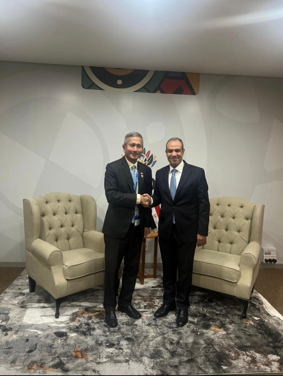 وزير الخارجية يلتقي نظيره السنغافوري