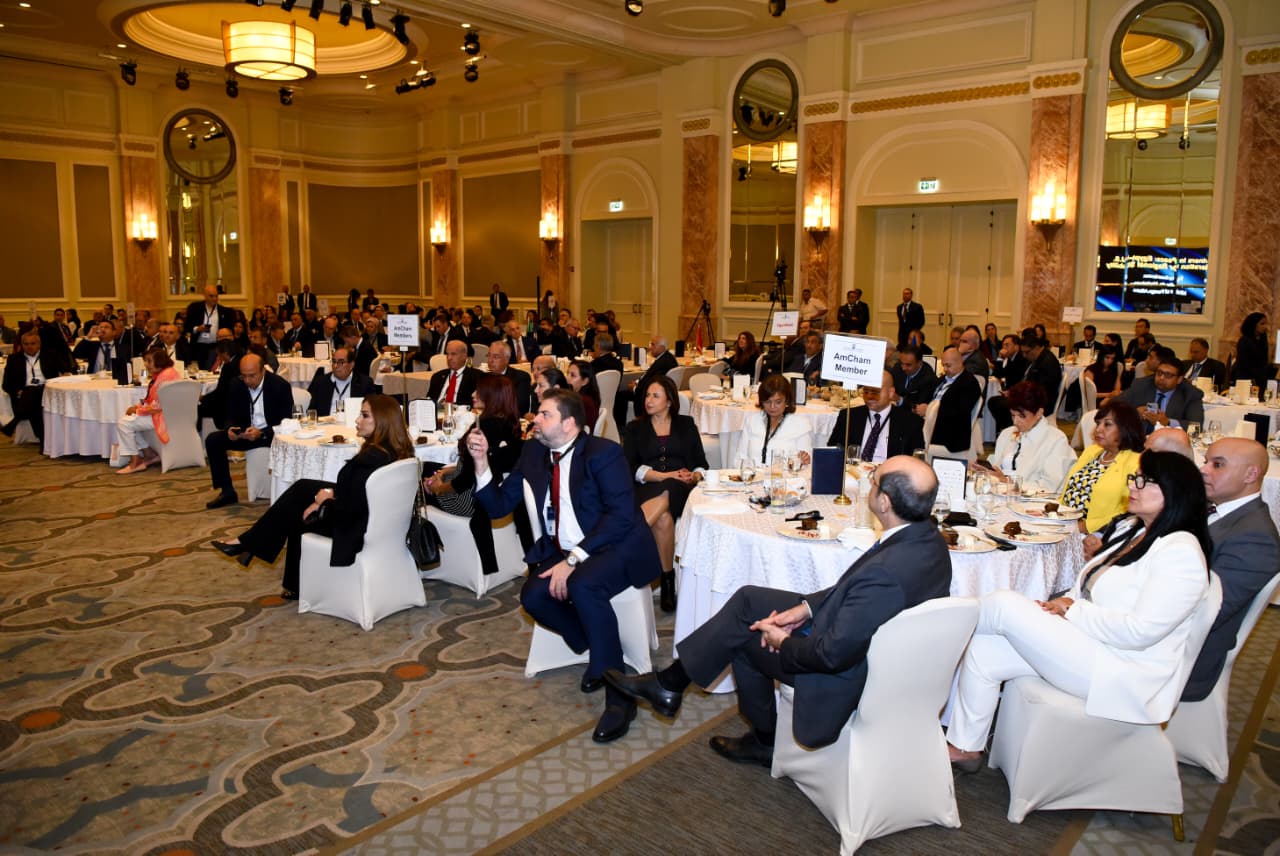 لقاء بدر عبد العاطى وزير الخارجية مع أعضاء غرفة التجارة الأمريكية فى مصر