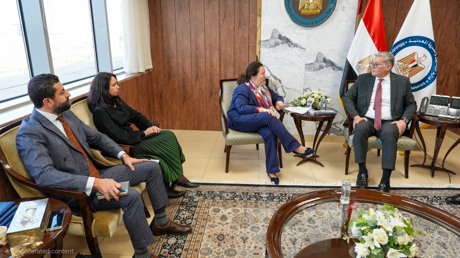 وزير البترول يجتمع مع وفد رفيع المستوى من البنك الأوروبي لإعادة الإعمار والتنمية