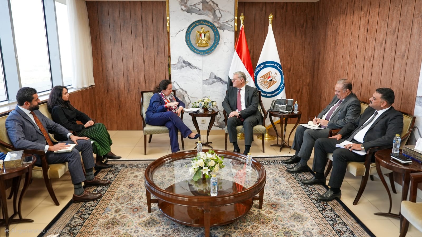 وزير البترول يجتمع مع وفد رفيع المستوى من البنك الأوروبي لإعادة الإعمار والتنمية