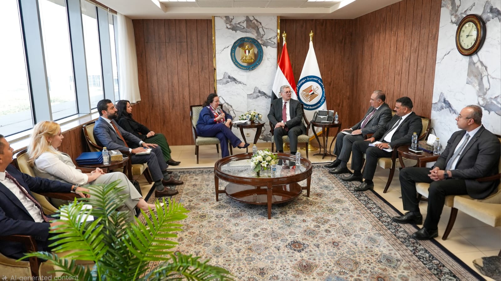 وزير البترول يجتمع مع وفد رفيع المستوى من البنك الأوروبي لإعادة الإعمار والتنمية