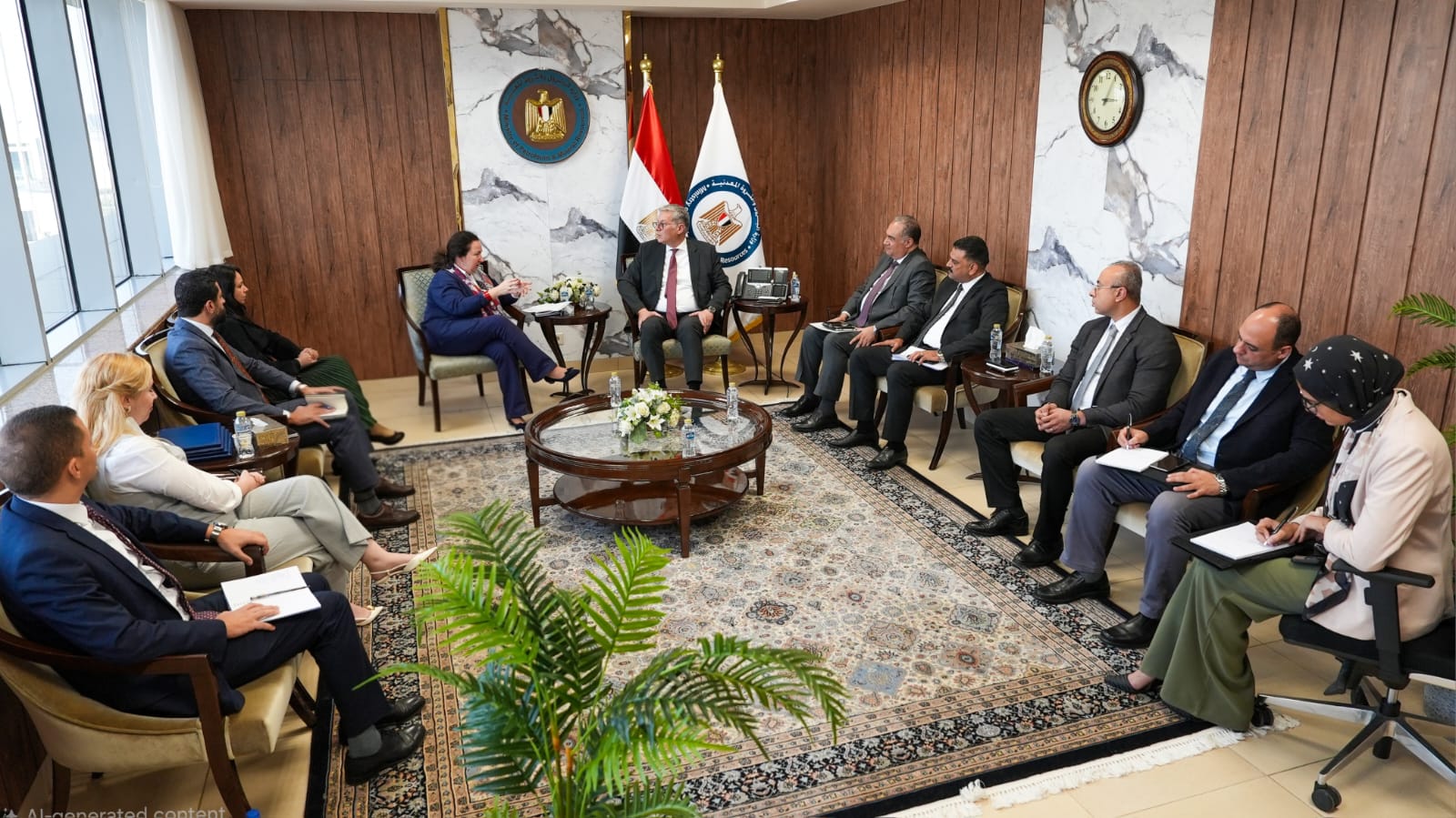 وزير البترول يجتمع مع وفد رفيع المستوى من البنك الأوروبي لإعادة الإعمار والتنمية