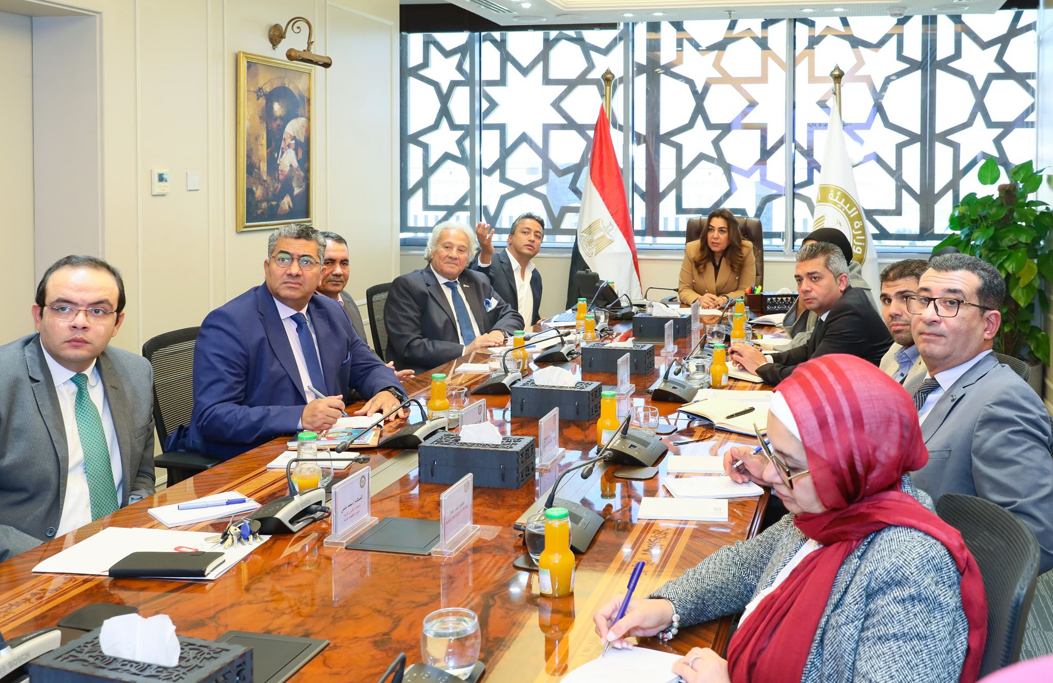 وزيرة التنمية المحلية تجتمع مع أحد المستثمرين