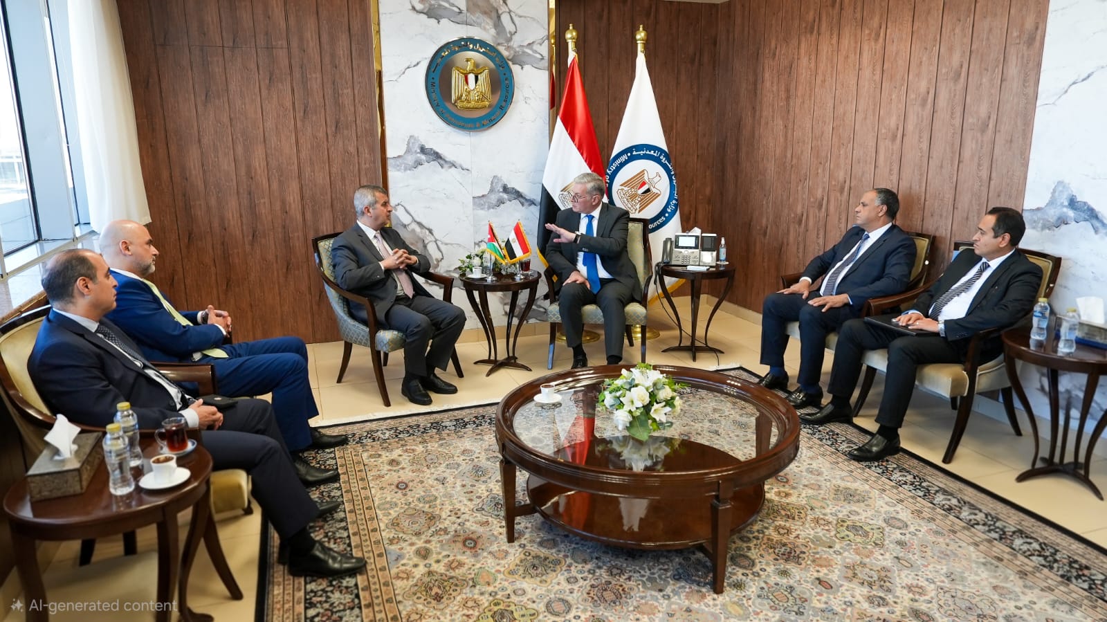 وزير البترول يستقبل وزير الطاقة والثروة المعدنية الأردني