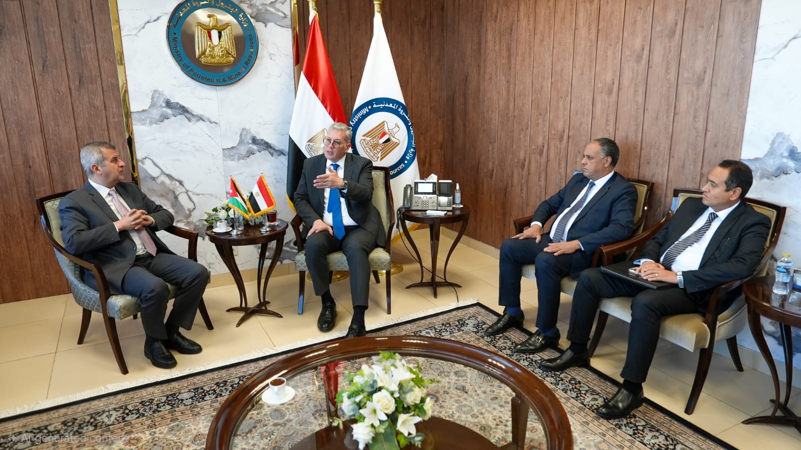 وزير البترول يستقبل وزير الطاقة والثروة المعدنية الأردني