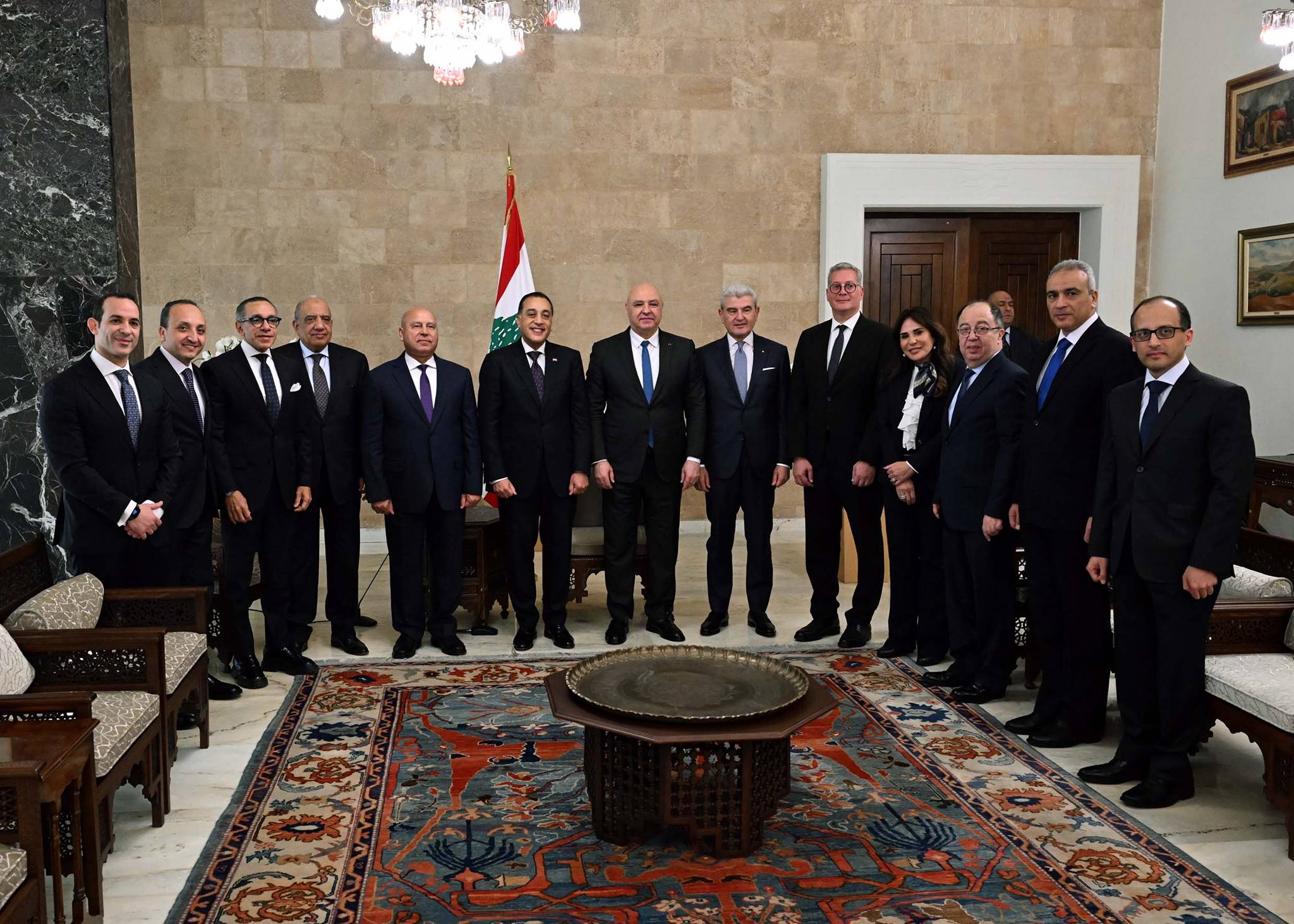 رئيس الجمهورية اللبناني يستقبل الدكتور مصطفى مدبولي