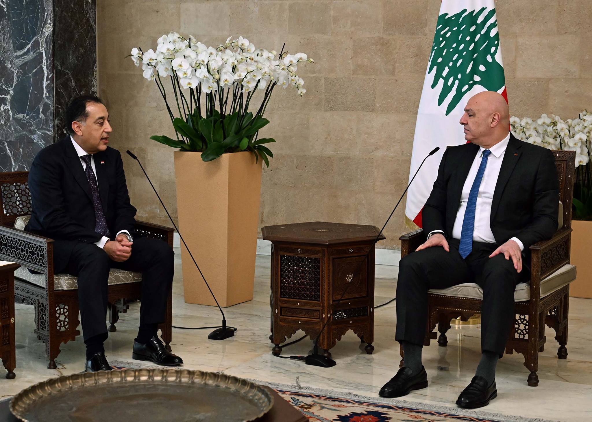 رئيس الجمهورية اللبناني يستقبل الدكتور مصطفى مدبولي