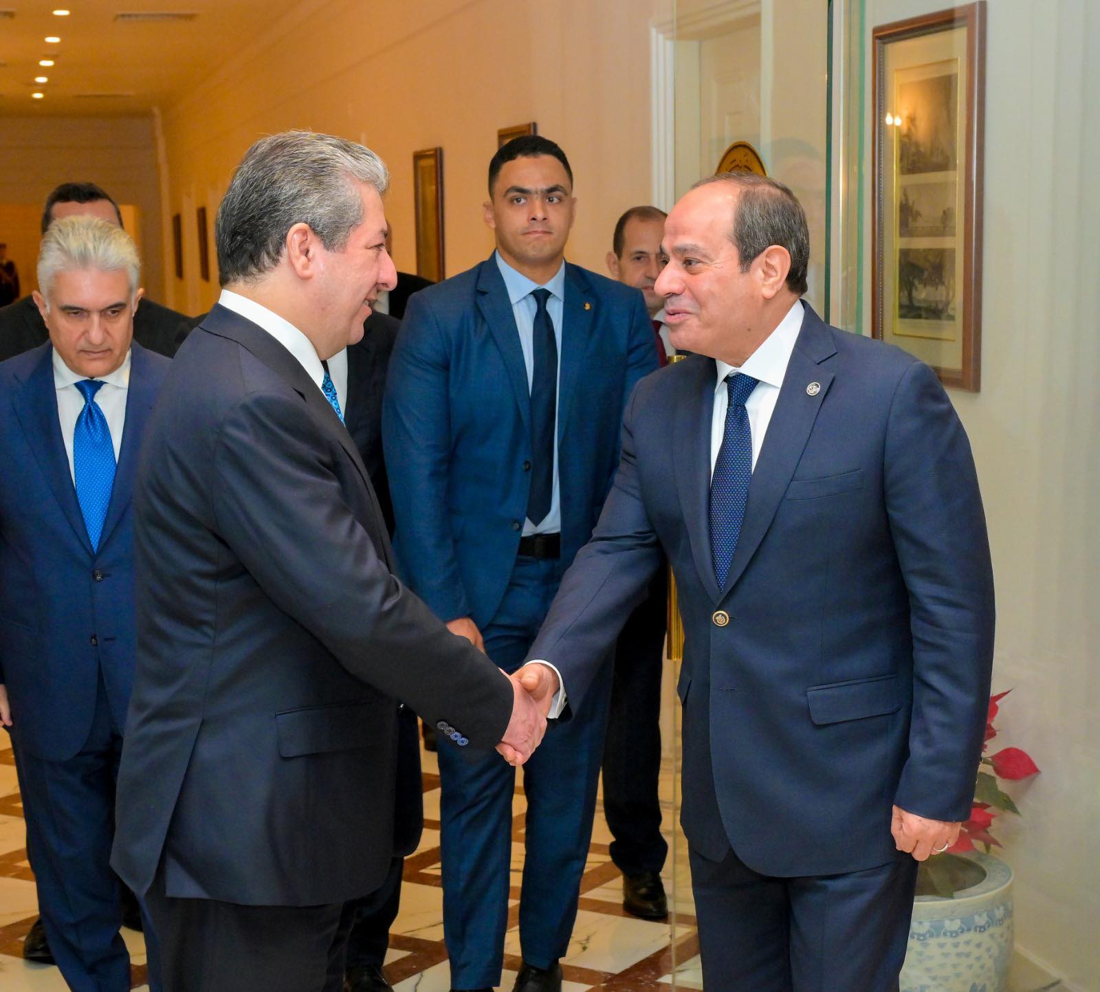 الرئيس السيسي يستقبل رئيس حكومة كردستان - العراق