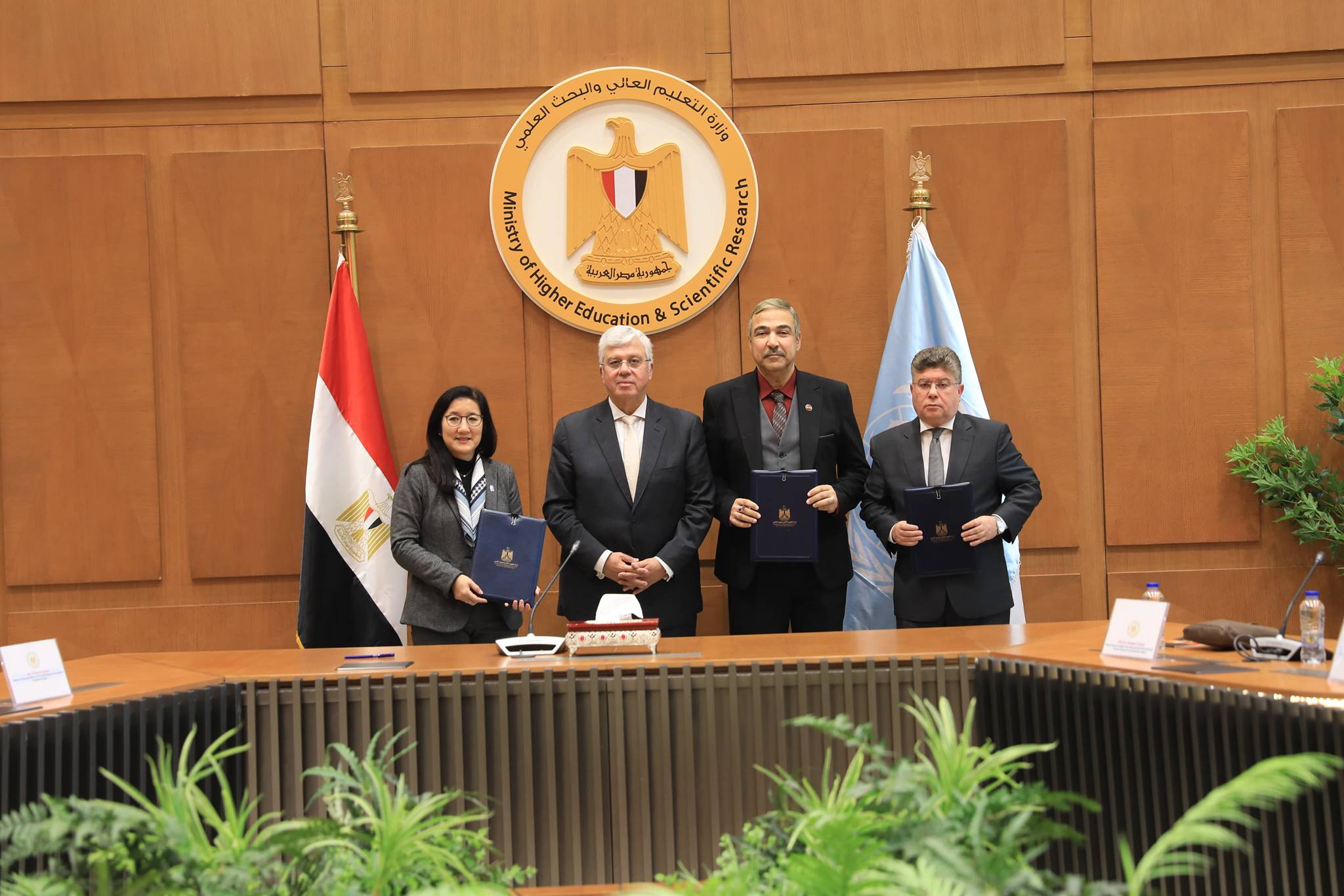 توقيع اتفاق ثلاثي بين التعليم العالي والخارجية وبرنامج الأمم المتحدة 