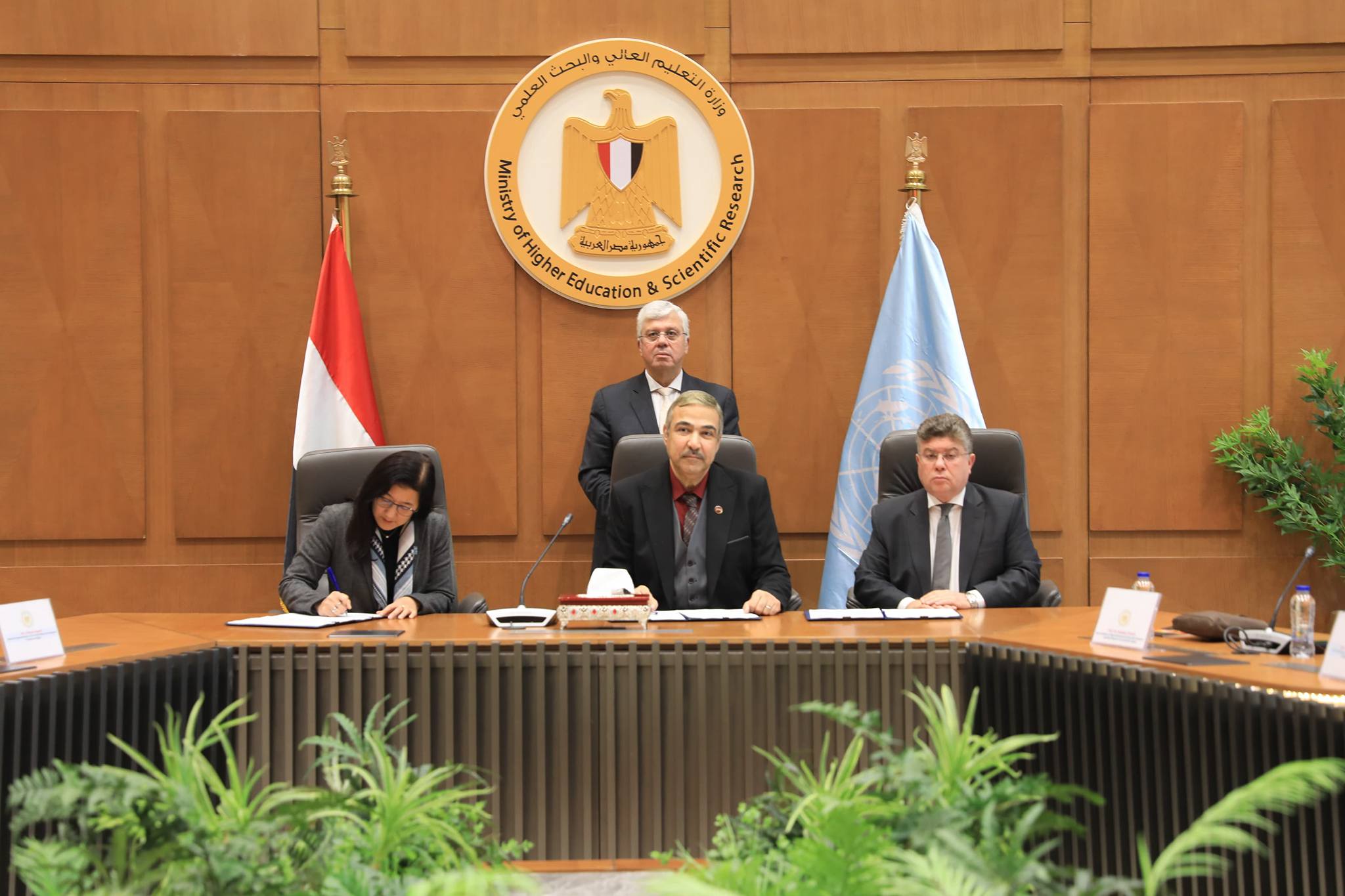 توقيع اتفاق ثلاثي بين التعليم العالي والخارجية وبرنامج الأمم المتحدة 