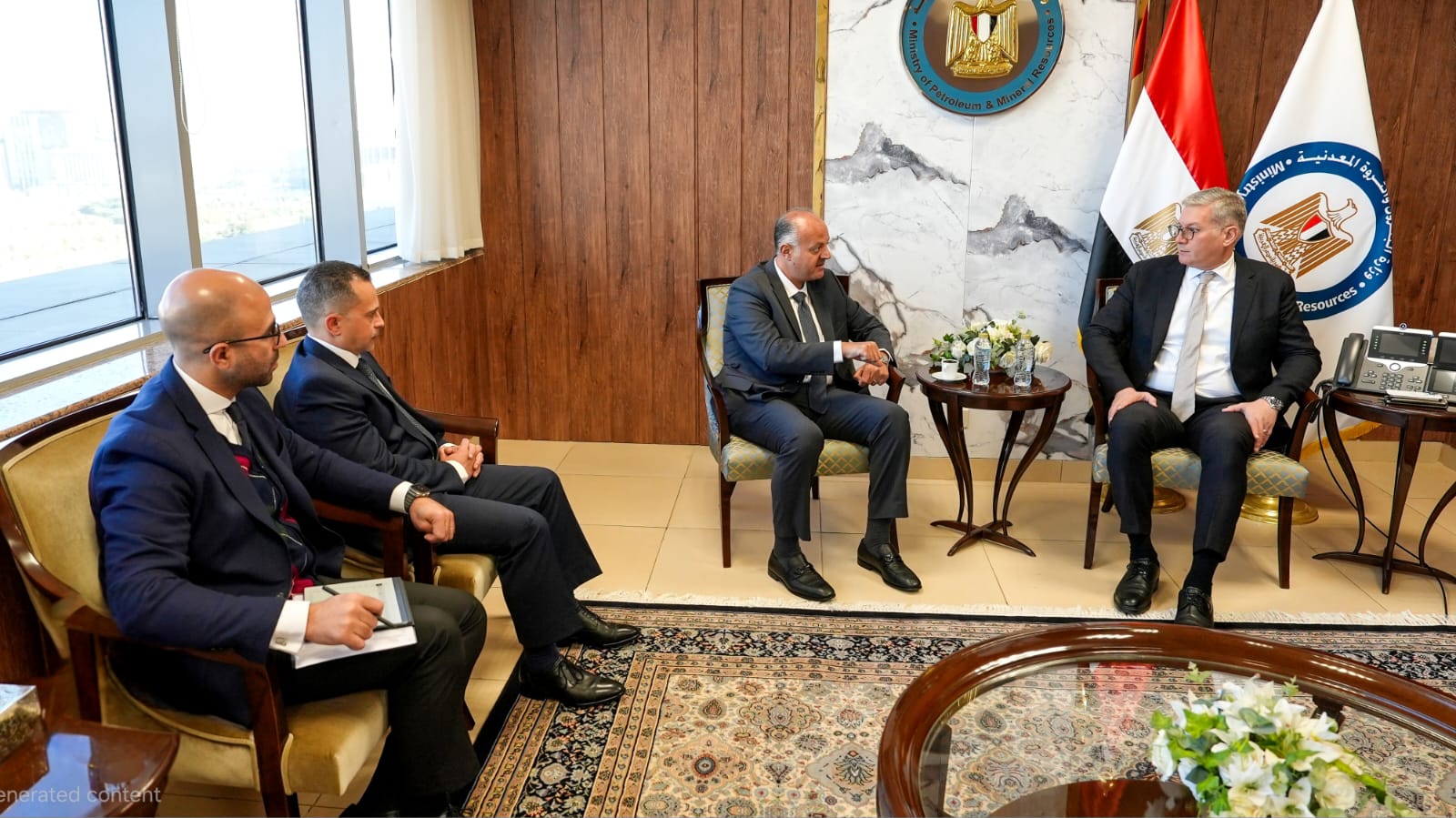 وزير البترول مع الرئيس الإقليمي لشركة بريتش بتروليوم 