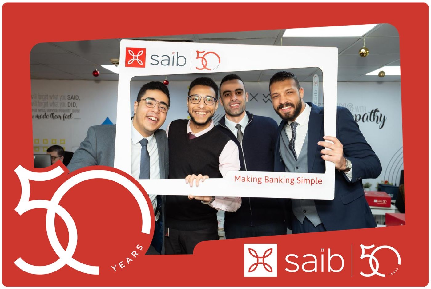 بنك saib يحتفل مع موظفيه بمرور 50 عامًا على تأسيسه