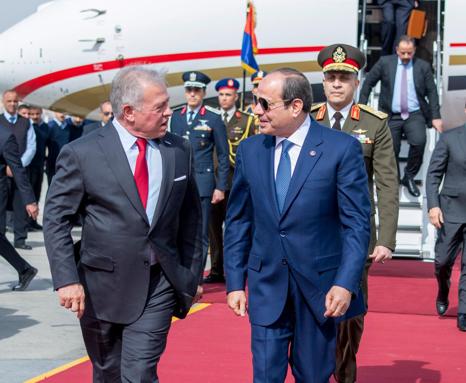 الرئيس السيسي يستقبل عاهل الأردن