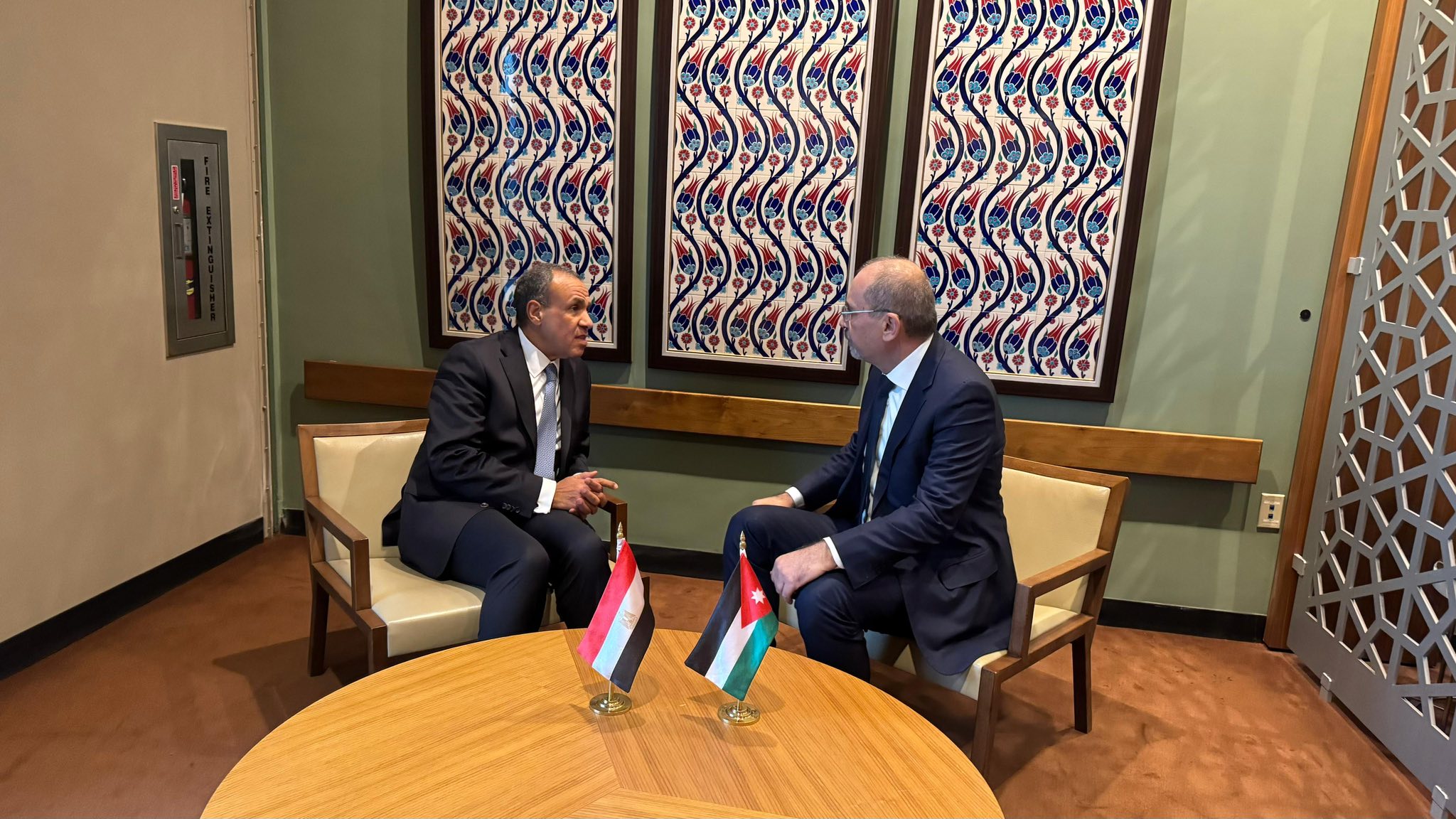 وزير الخارجية يلتقي نظيره الأردني فى نيويورك 